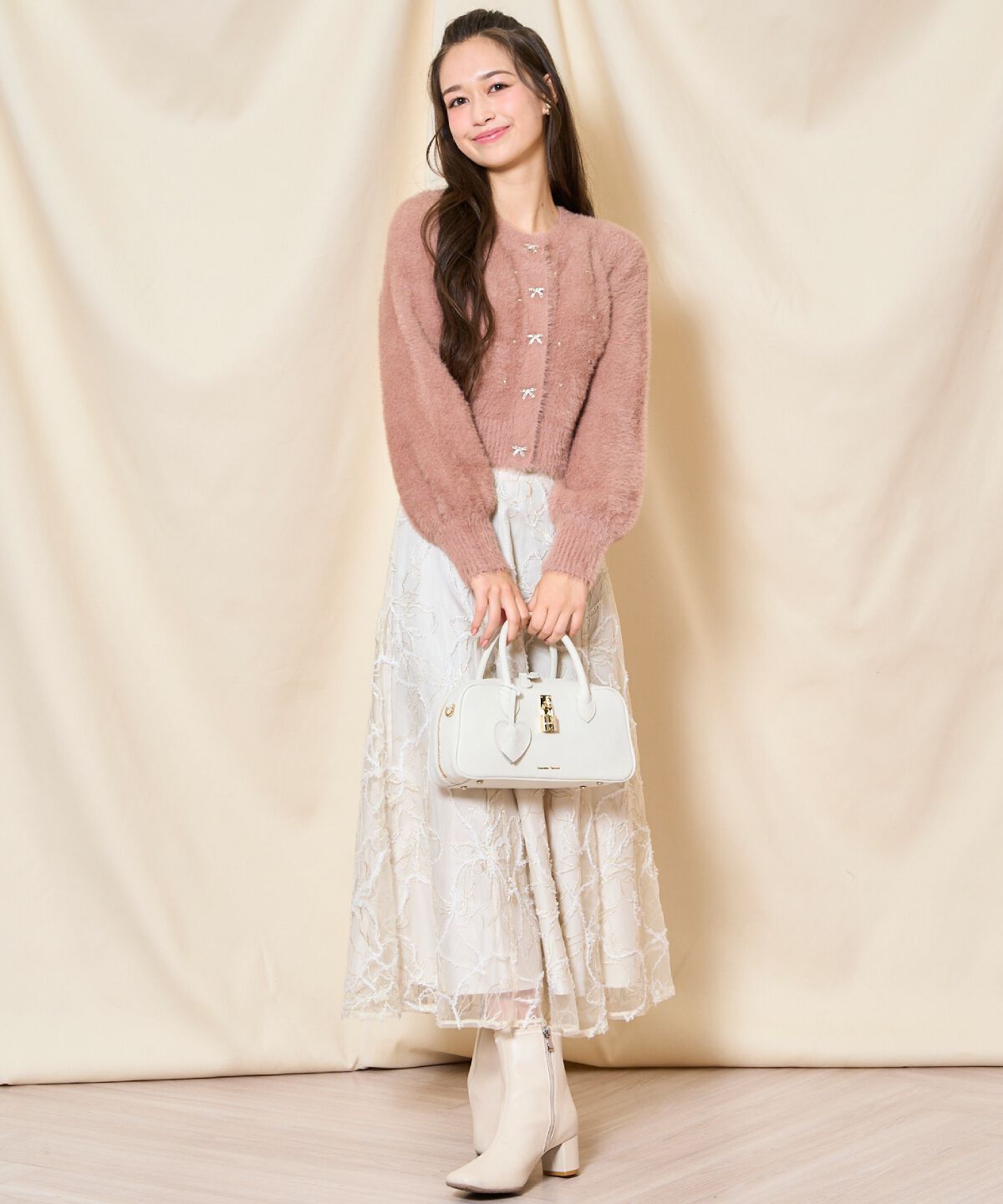 WILLSELECTION「パール＆ビジューフェザーカーディガン」|カーディガン|