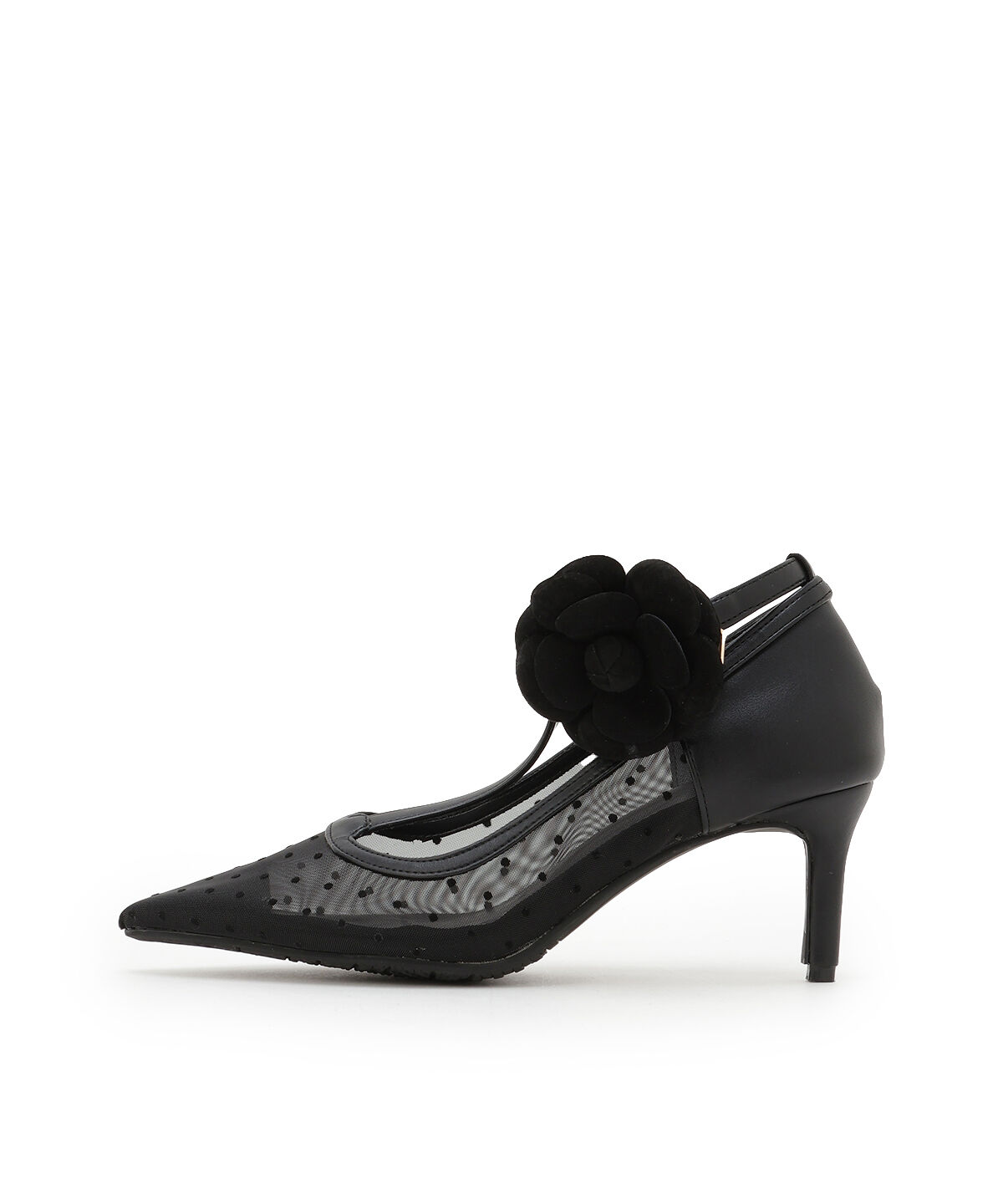 WILLSELECTION「フラワーモチーフドットチュールパンプス」|パンプス|