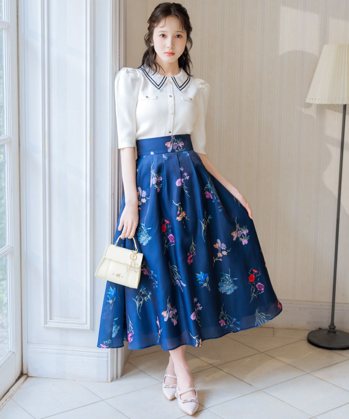 WILLSELECTION「ボタニカルフラワーシアータックスカート」|フレア|