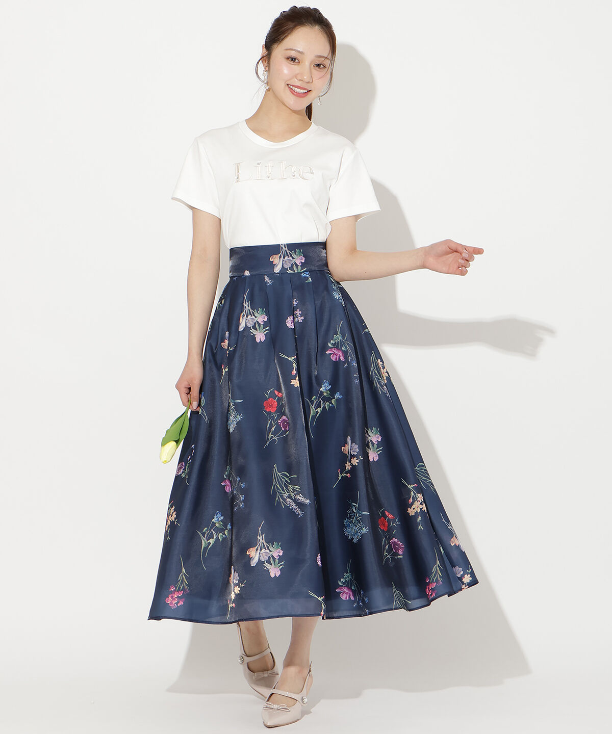 WILLSELECTION「ボタニカルフラワーシアータックスカート」|フレア|