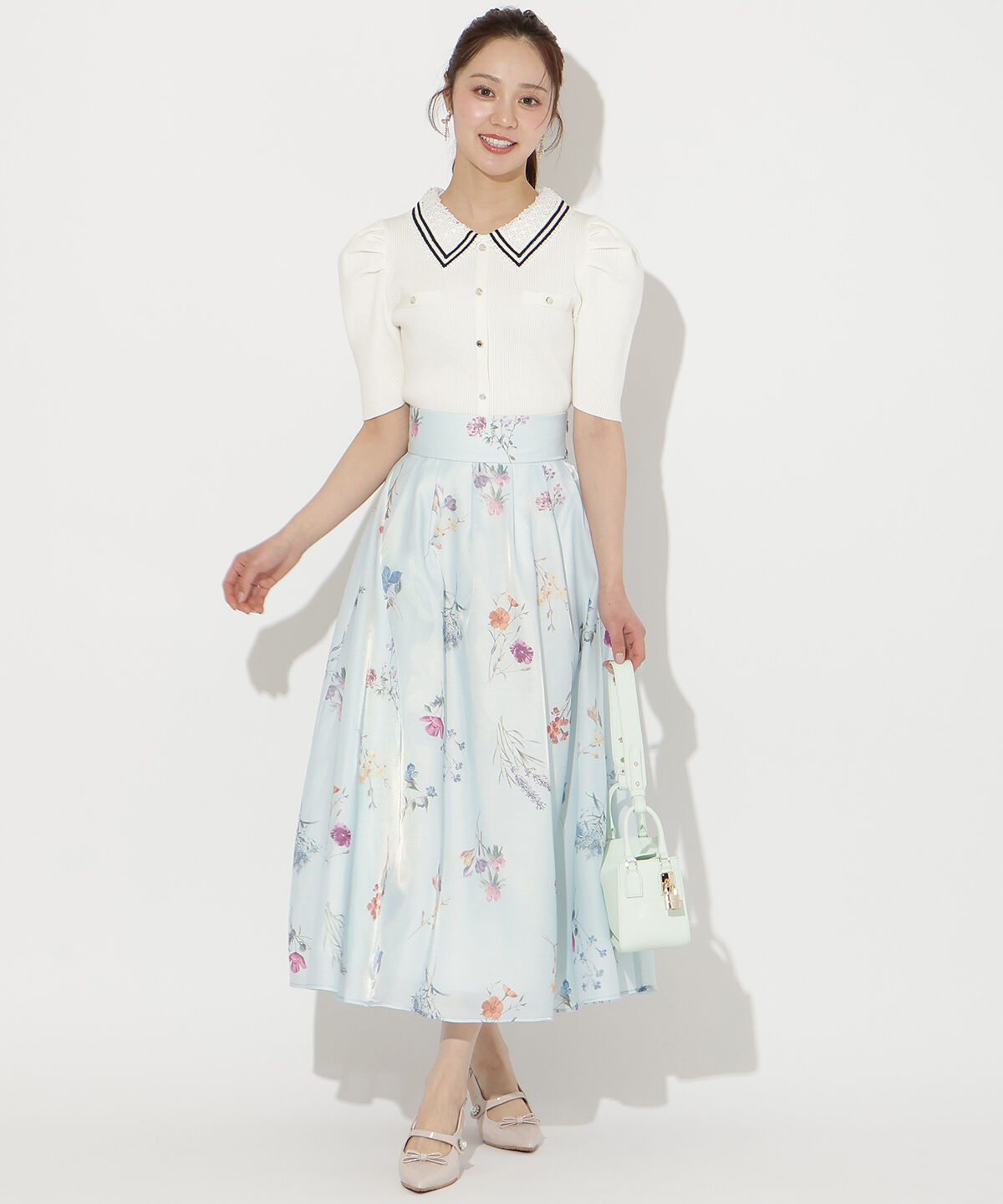 WILLSELECTION「バイカラーレース襟リブニット」|ニット・セーター|