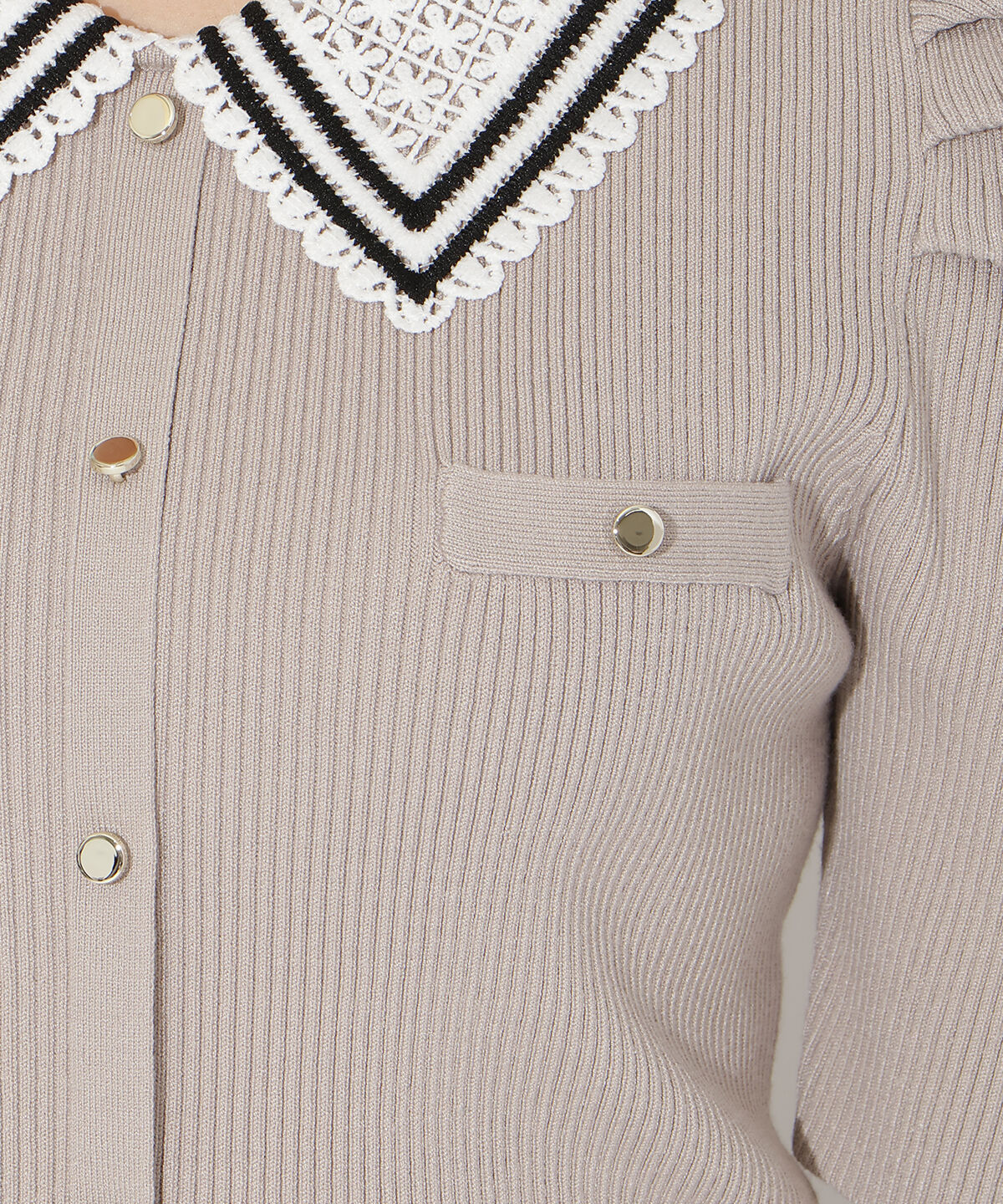 WILLSELECTION「バイカラーレース襟リブニット」|ニット・セーター|