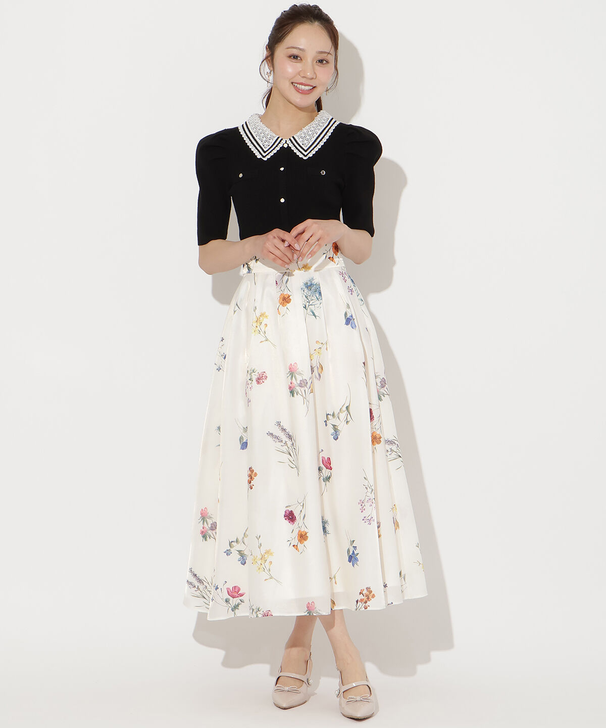 WILLSELECTION「バイカラーレース襟リブニット」|ニット・セーター|