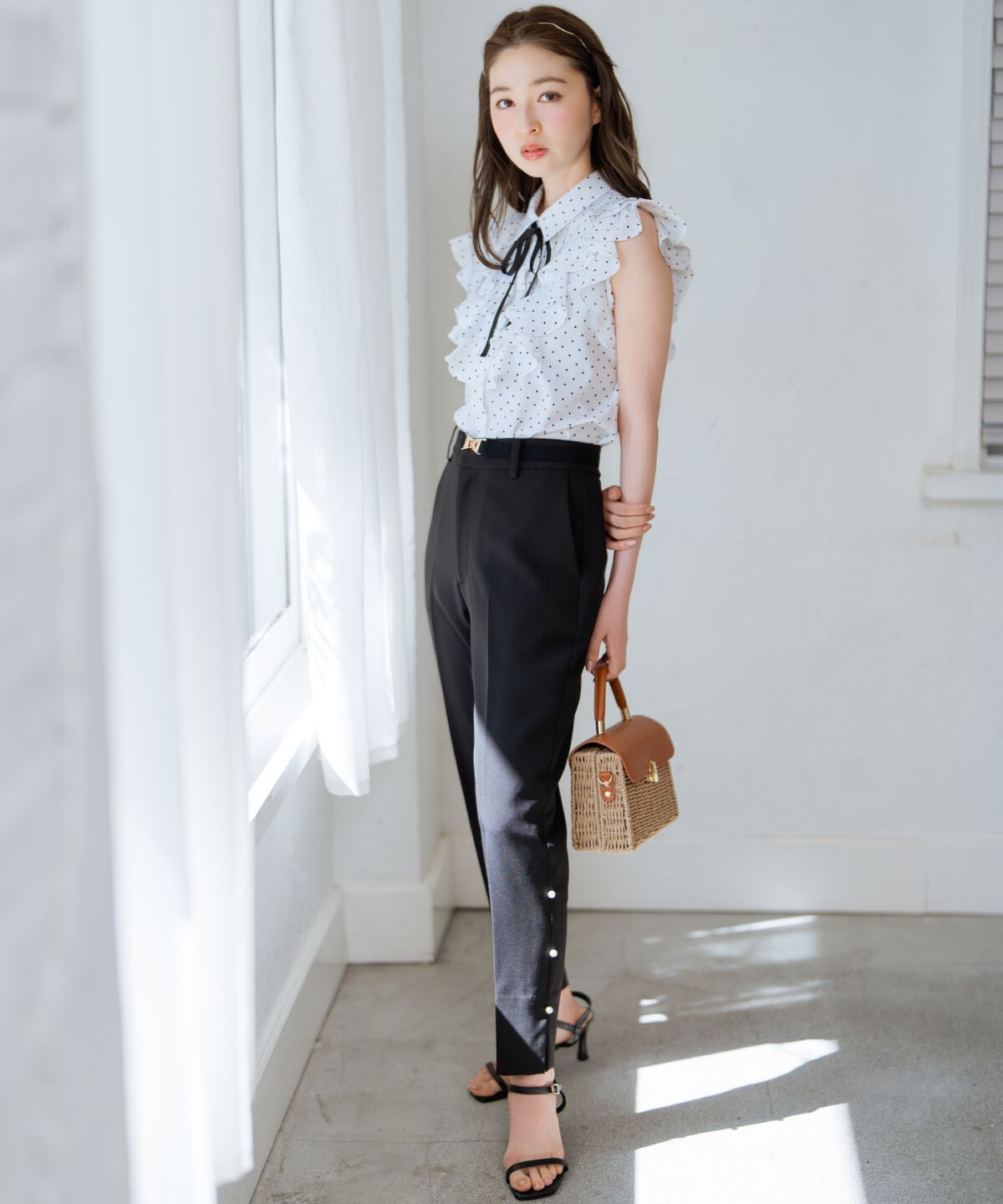 WILLSELECTION「パールデザインテーパードパンツ」|その他|ブラック