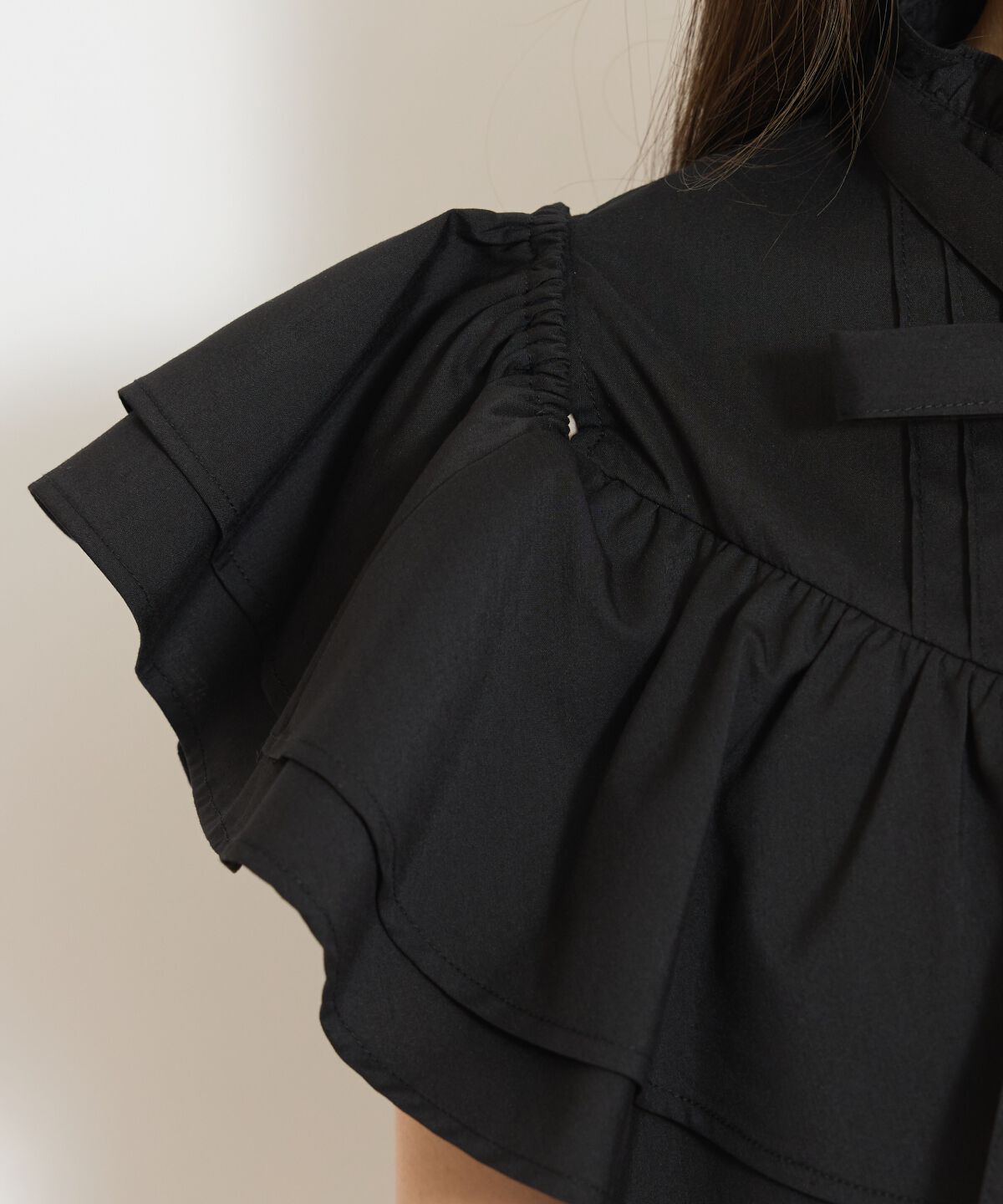 WILLSELECTION「スタンドフリル２WAYスリーブブラウス」|シャツ・ブラウス|