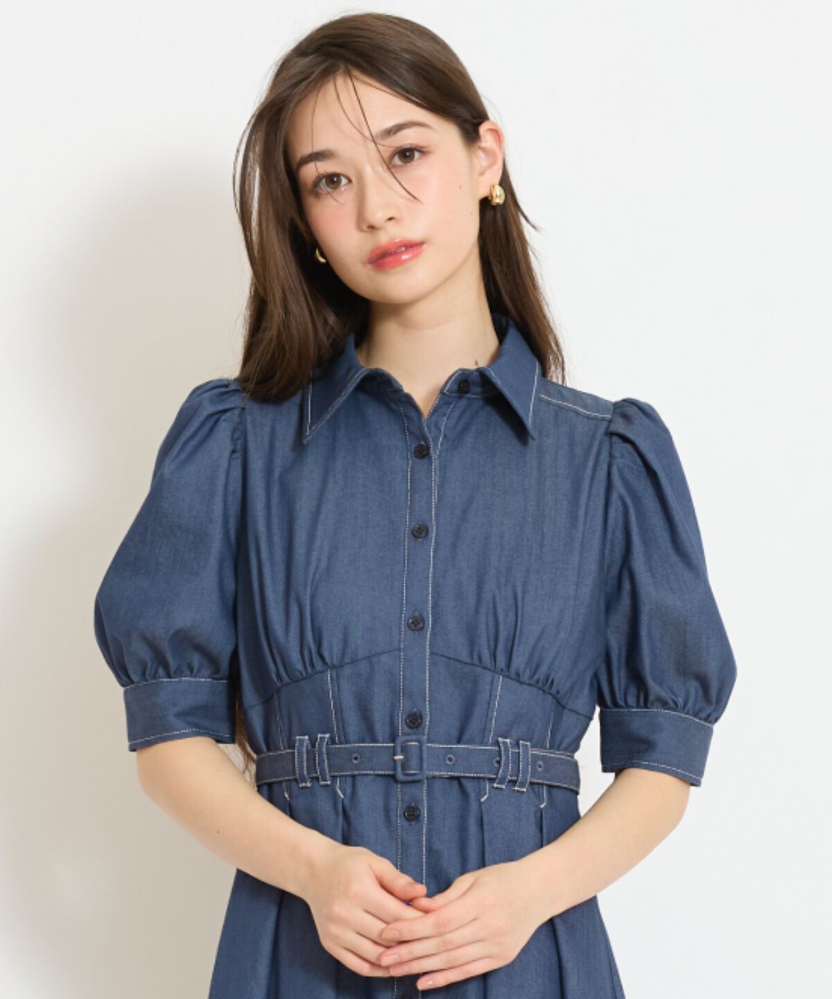 WILLSELECTION「ベルト付きタックスリーブフレアワンピース」|ワンピース|