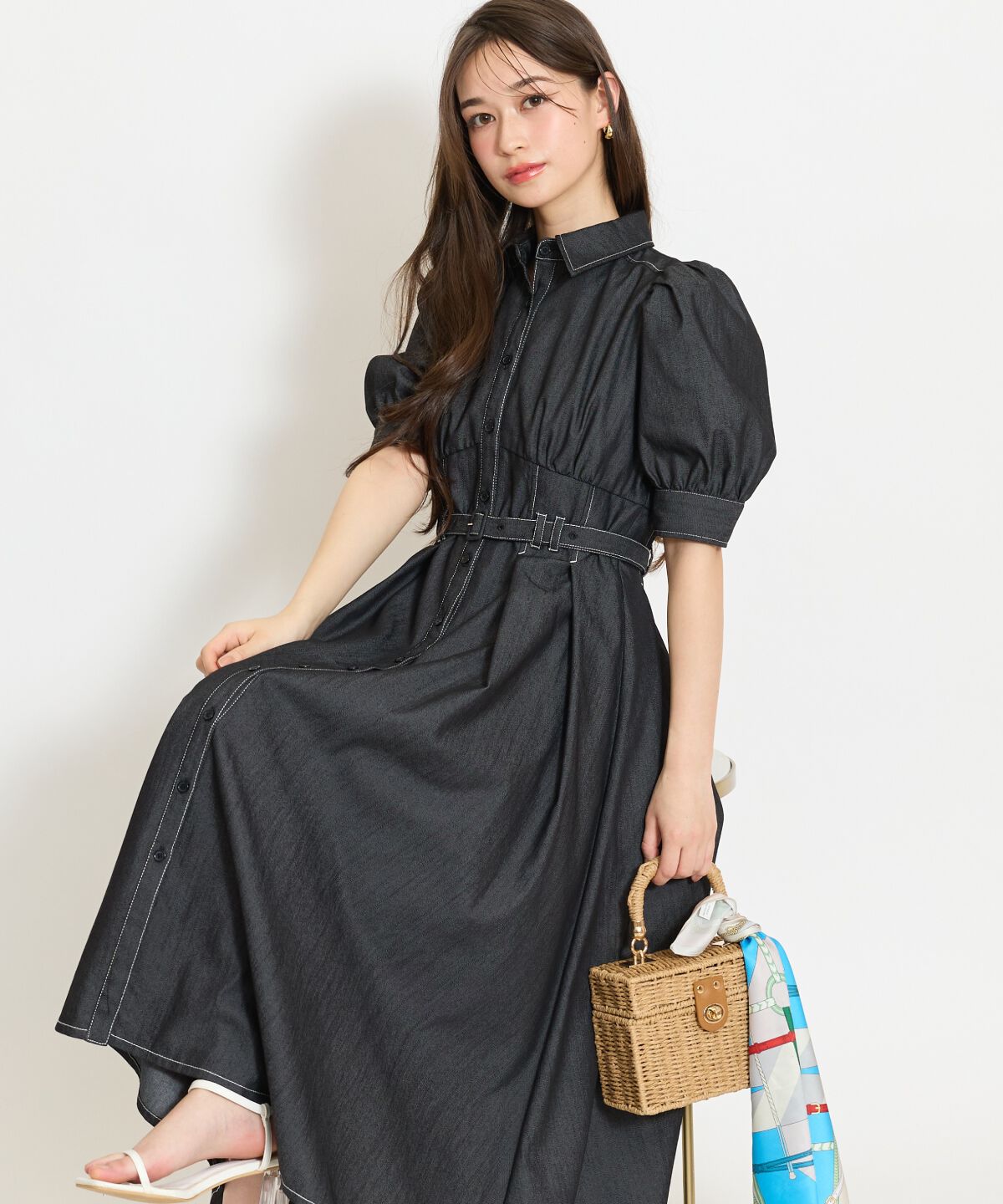 WILLSELECTION「ベルト付きタックスリーブフレアワンピース」|ワンピース|