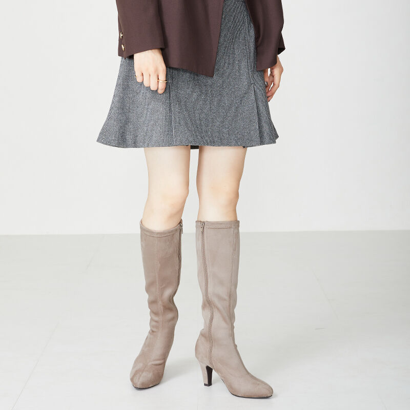 ORiental TRaffic「アーモンドトゥ ロングブーツ /31507 ストレッチ 美脚」|ロングブーツ|