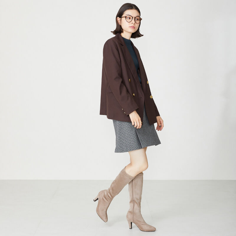 ORiental TRaffic「アーモンドトゥ ロングブーツ /31507 ストレッチ 美脚」|ロングブーツ|