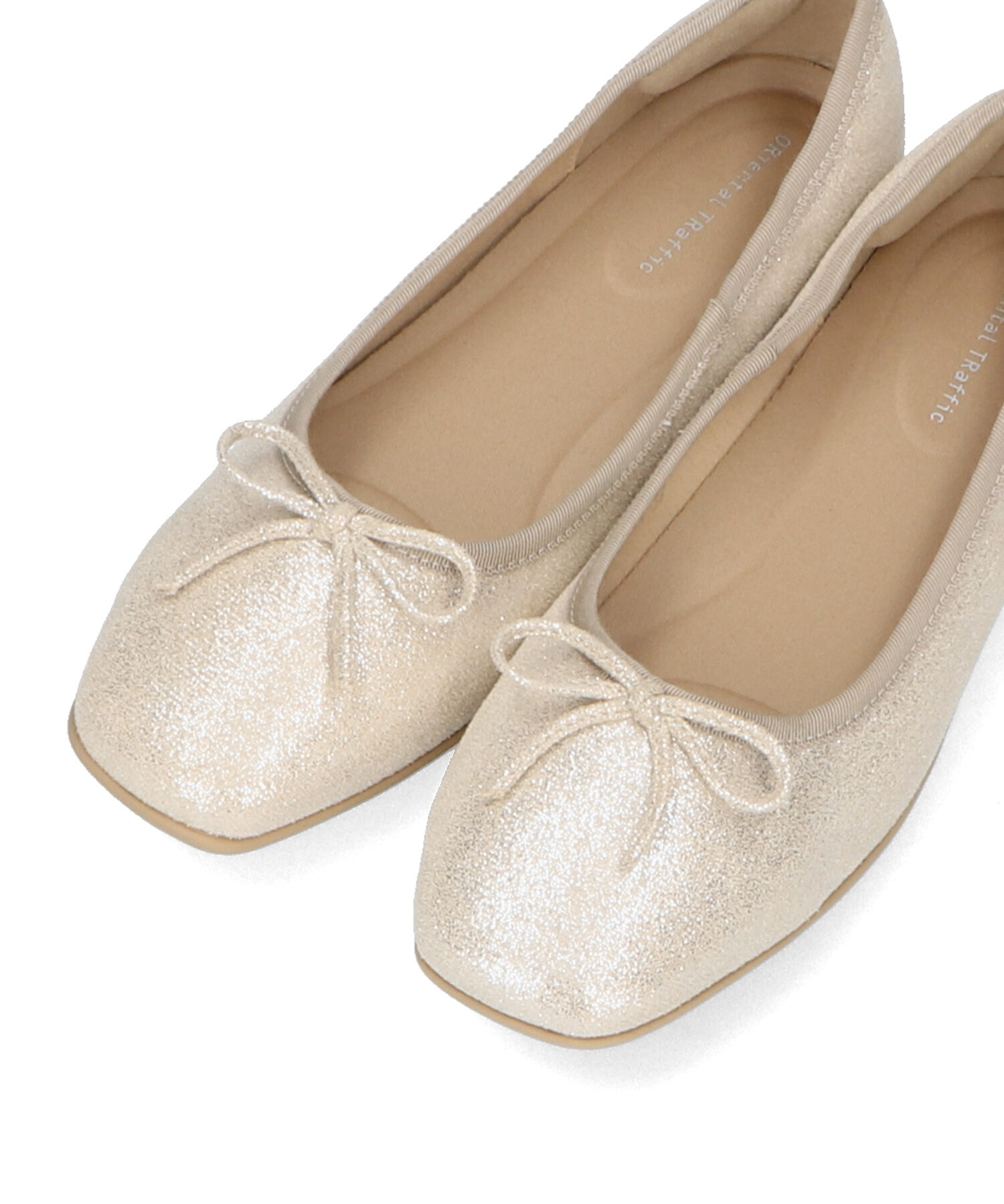 ORiental TRaffic「【WEB限定】 スクエアトゥ バレエシューズ /R-4009 フラット 軽い  厚手クッション」|パンプス|