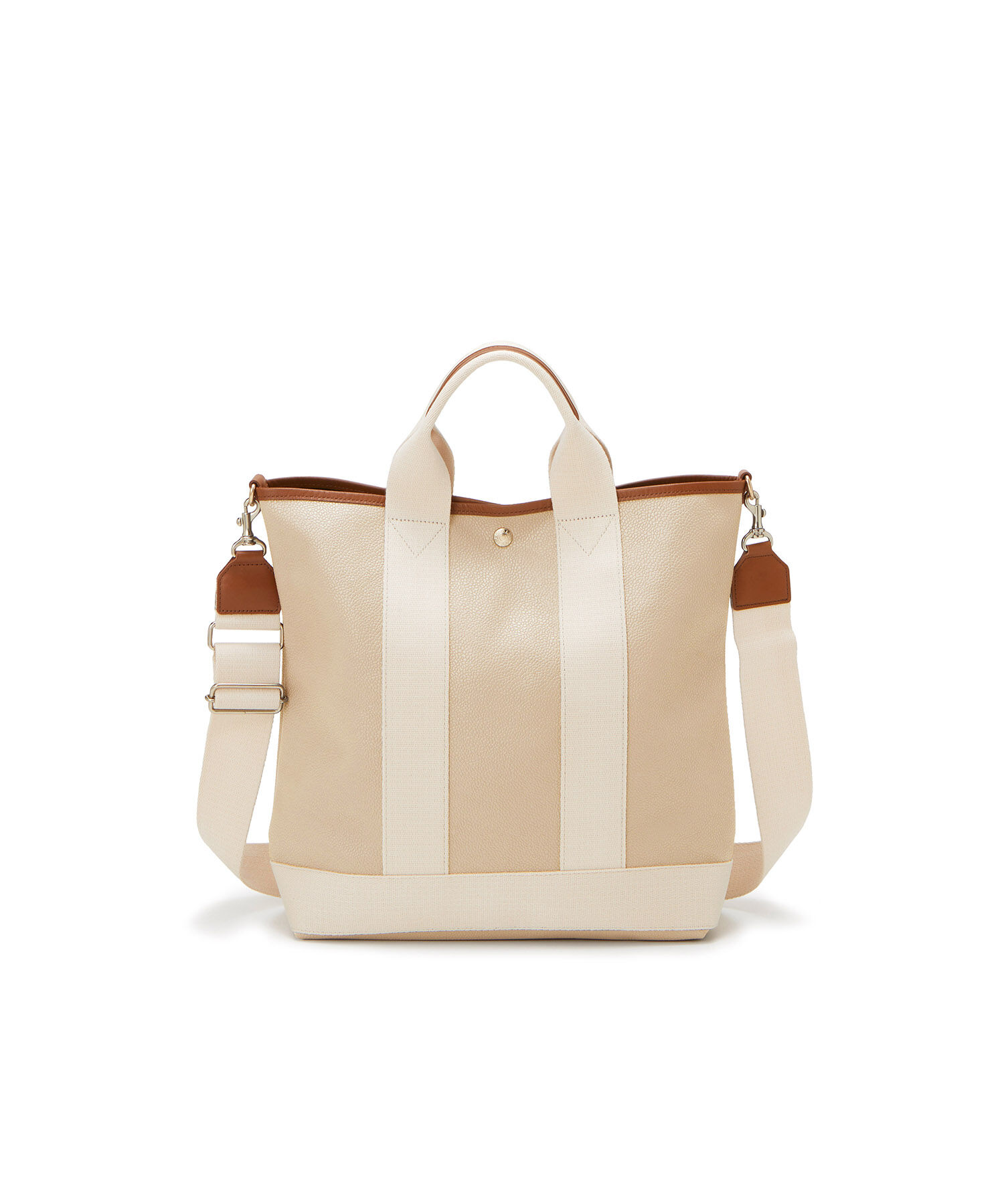 TOPKAPI BREATH「スコッチグレイン ネオレザー 縦型 A4 トート バッグ ショルダー付き L」|ショルダー・メッセンジャー|ライトトープ