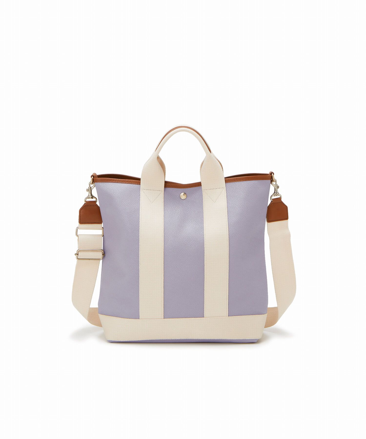 TOPKAPI BREATH「スコッチグレイン ネオレザー 縦型 A4 トート バッグ ショルダー付き L」|ショルダー・メッセンジャー|ラベンダー