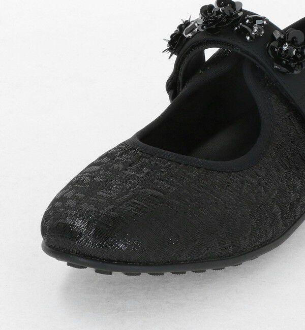 SY UNITED ARROWS「＜SY＞フラワービジューベルクロメタリック フラット20&uarr;」|パンプス|