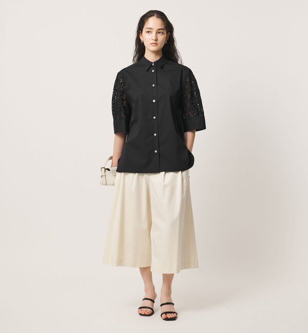 UNITED ARROWS「ラッセルレース コンビ シャツ ‐ウォッシャブル‐」|シャツ・ブラウス|