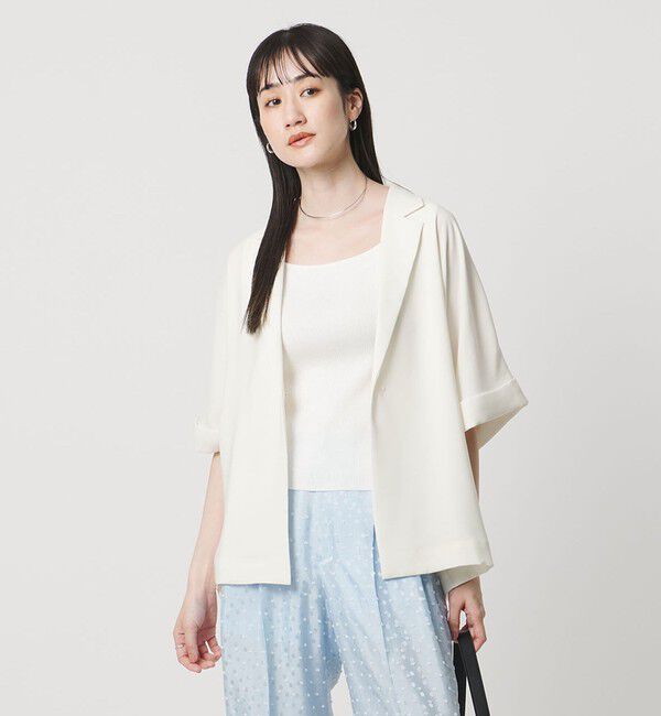 UNITED ARROWS「イージー テーラード ジャケット ‐吸水速乾 帯電防止 接触冷感 ウォッシャブル‐」|テーラードジャケット|OFF WHITE