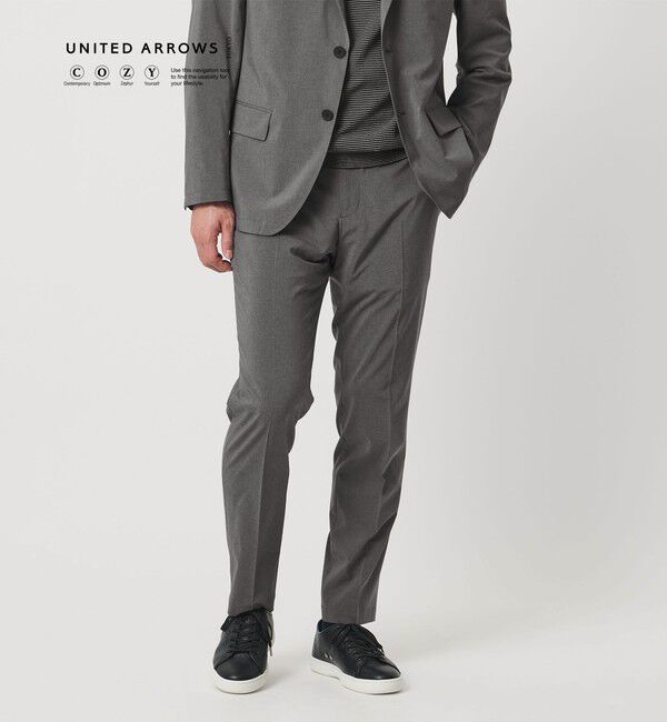 UNITED ARROWS「ライトパーテックス ノープリーツ パンツ UA COZY ウォッシャブル 2WAYストレッチ」|スラックス|MD.GRAY