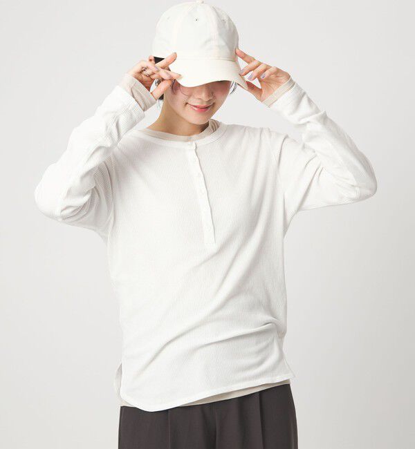 UNITED ARROWS green label relaxing「【WEB限定】＜at ease＞シアーテレコ ヘンリーネック カットソー」|Tシャツ・カットソー|