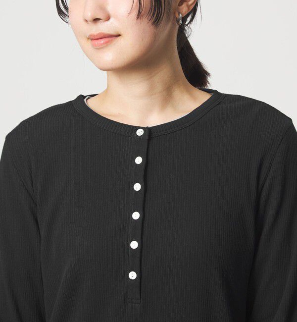 UNITED ARROWS green label relaxing「【WEB限定】＜at ease＞シアーテレコ ヘンリーネック カットソー」|Tシャツ・カットソー|