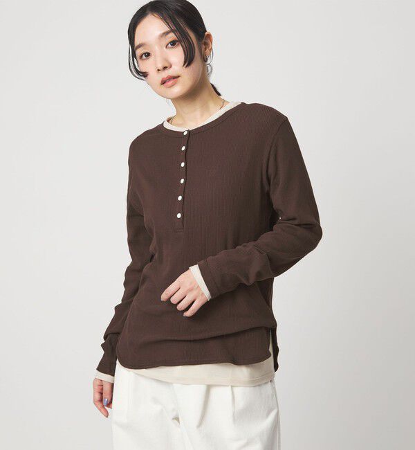 UNITED ARROWS green label relaxing「【WEB限定】＜at ease＞シアーテレコ ヘンリーネック カットソー」|Tシャツ・カットソー|