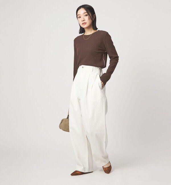 UNITED ARROWS green label relaxing「【WEB限定】＜at ease＞シアーテレコ ロングスリーブ カットソー」|Tシャツ・カットソー|