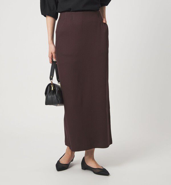 UNITED ARROWS green label relaxing「ブライトリブ タイト スカート」|タイト|DK.BROWN
