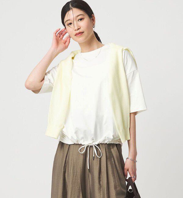 UNITED ARROWS green label relaxing「【WEB限定】＜at ease＞ドロスト カットソー 接触冷感 UVカット 遮熱」|Tシャツ・カットソー|