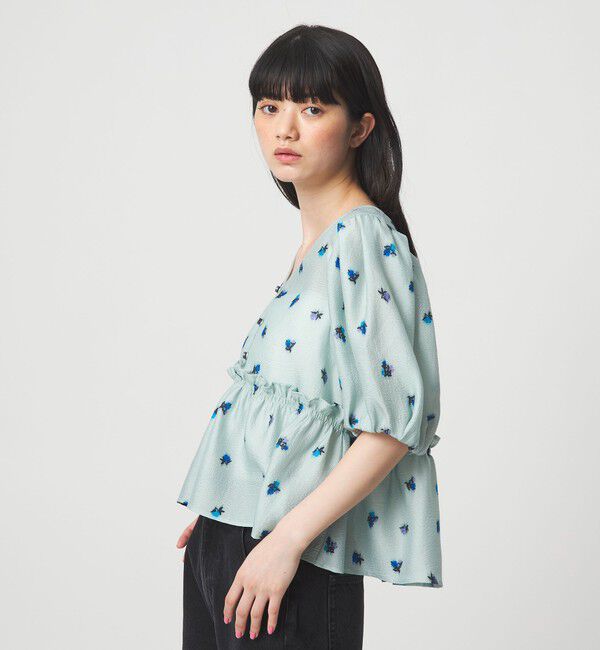 EMMEL REFINES「＜EMMEL REFINES＞EM フラワープリント パフスリーブ ブラウス」|シャツ・ブラウス|