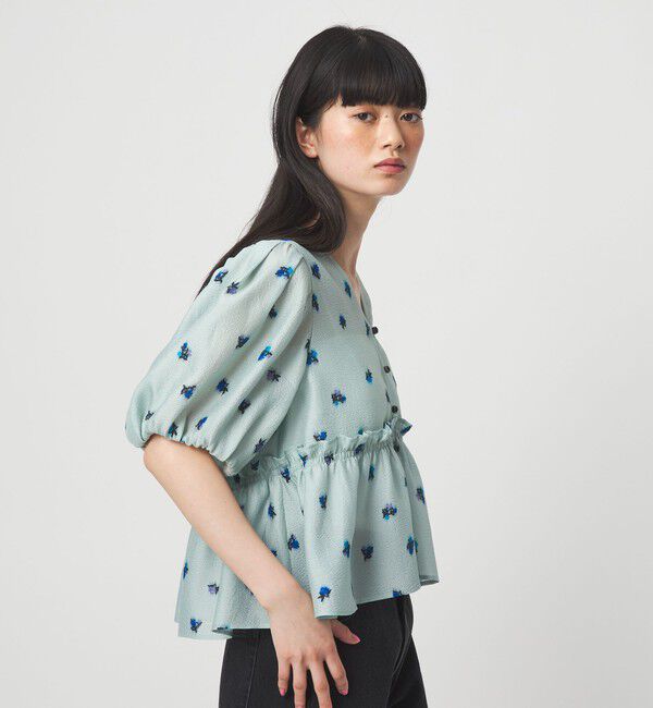EMMEL REFINES「＜EMMEL REFINES＞EM フラワープリント パフスリーブ ブラウス」|シャツ・ブラウス|