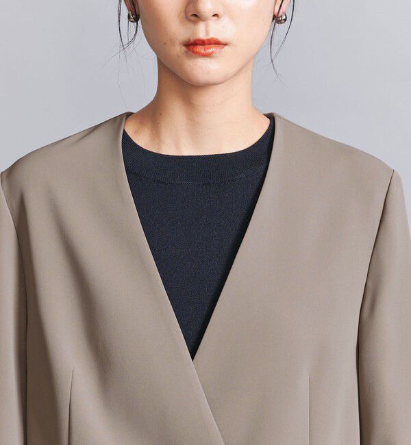 BEAUTY&YOUTH UNITED ARROWS「【WEB限定 Wardrobe DAILY MINIMAL】ダブルクロス カラーレスジャケット ウォッシャブル」|ノーカラージャケット|