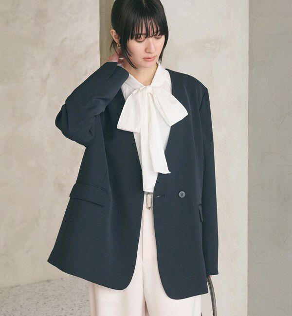 BEAUTY&YOUTH UNITED ARROWS「【WEB限定 Wardrobe DAILY MINIMAL】リボンタイブラウス -2WAY/ウォッシャブル-」|シャツ・ブラウス|WHITE