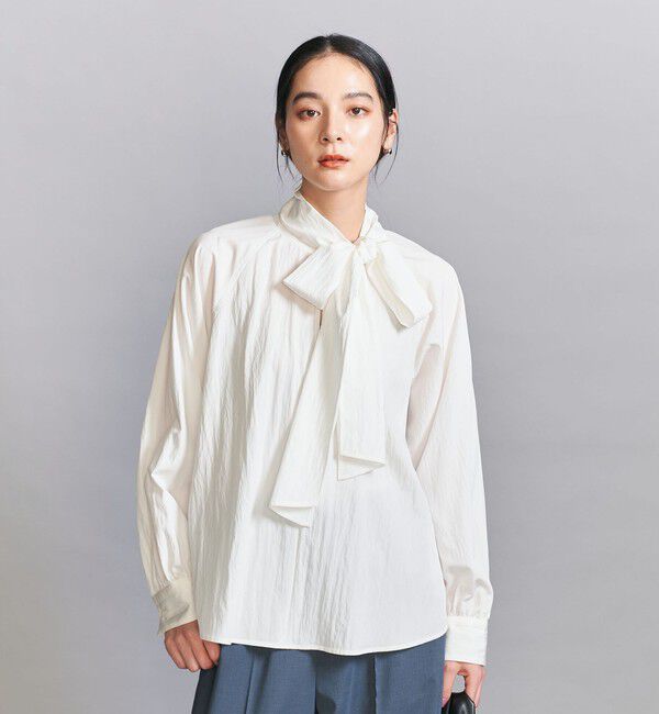 BEAUTY&YOUTH UNITED ARROWS「【WEB限定 Wardrobe DAILY MINIMAL】リボンタイブラウス -2WAY/ウォッシャブル-」|シャツ・ブラウス|