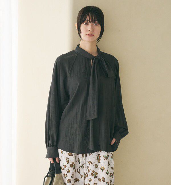 BEAUTY&YOUTH UNITED ARROWS「【WEB限定 Wardrobe DAILY MINIMAL】リボンタイブラウス -2WAY/ウォッシャブル-」|シャツ・ブラウス|