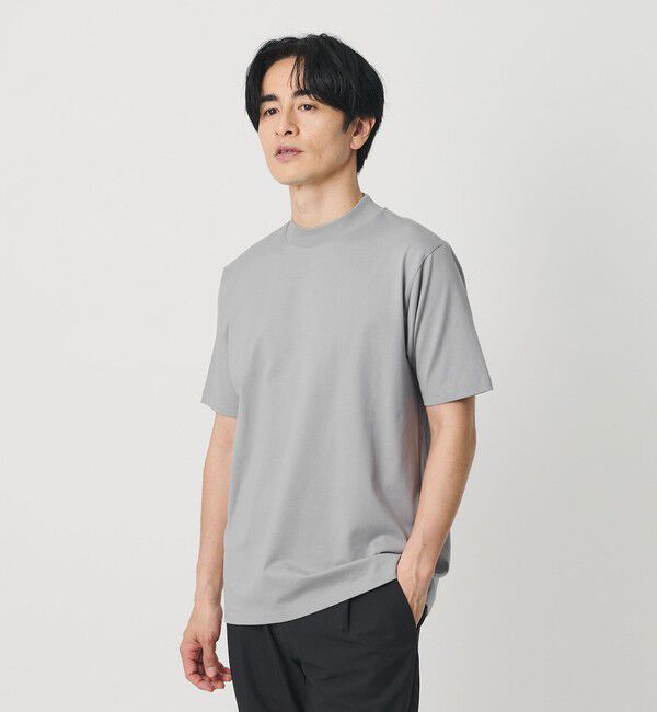 BEAUTY&YOUTH UNITED ARROWS「クリアコットン ジャケット 半袖Tシャツ 抗菌 防臭機能付き」|Tシャツ・カットソー|MD.GRAY