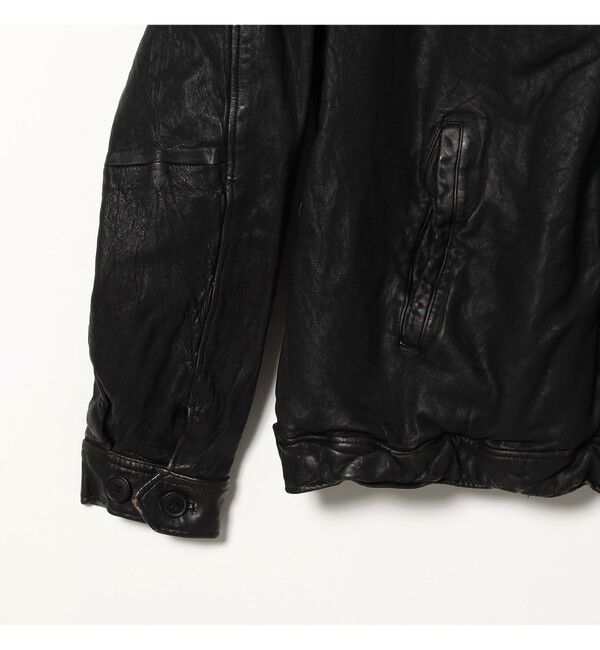BEAMS「ユーズド加工 レザージップブルゾン」|ブルゾン・スタジャン|