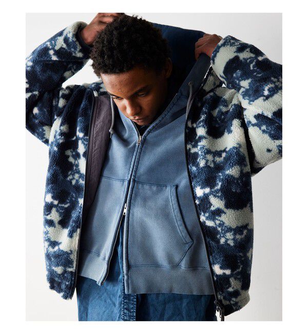 BEAMS「リラックスフィット ボア ブルゾン」|ブルゾン・スタジャン|NAVY