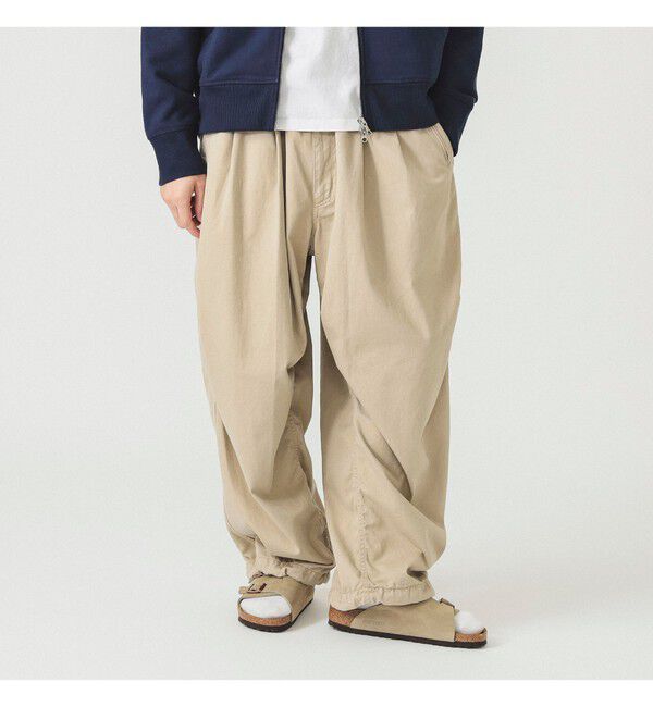 BEAMS「２プリーツ バルーン チノパンツ」|チノ|BEIGE