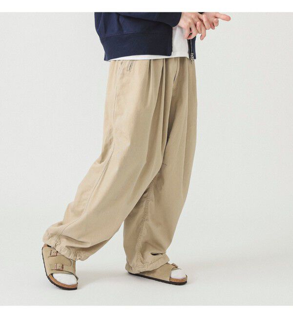 BEAMS「２プリーツ バルーン チノパンツ」|チノ|