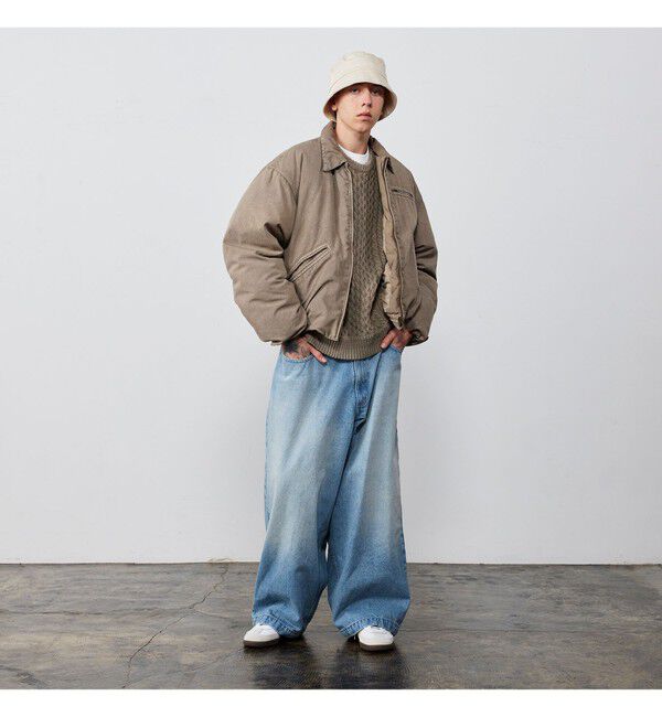 BEAMS「ワイドショートフィット フェード ダック ダウンジャケット」|ブルゾン・スタジャン|