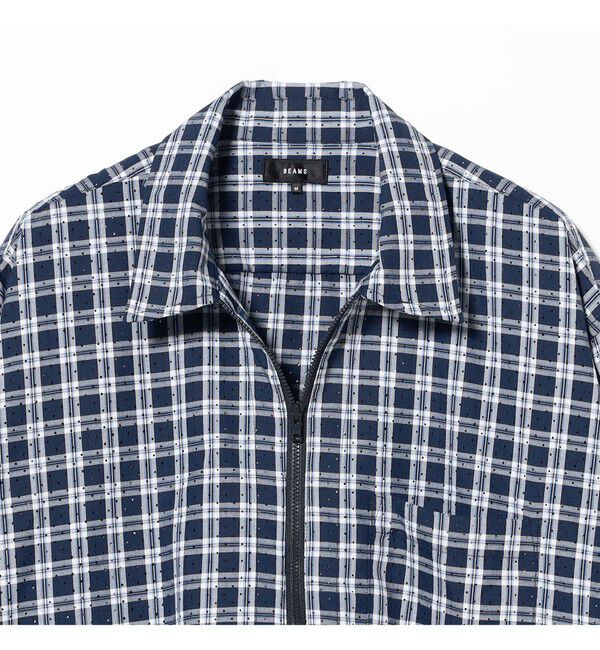 BEAMS「チェック ハーフジップ プルオーバーシャツ【ワイドフィット】」|シャツ・ブラウス|