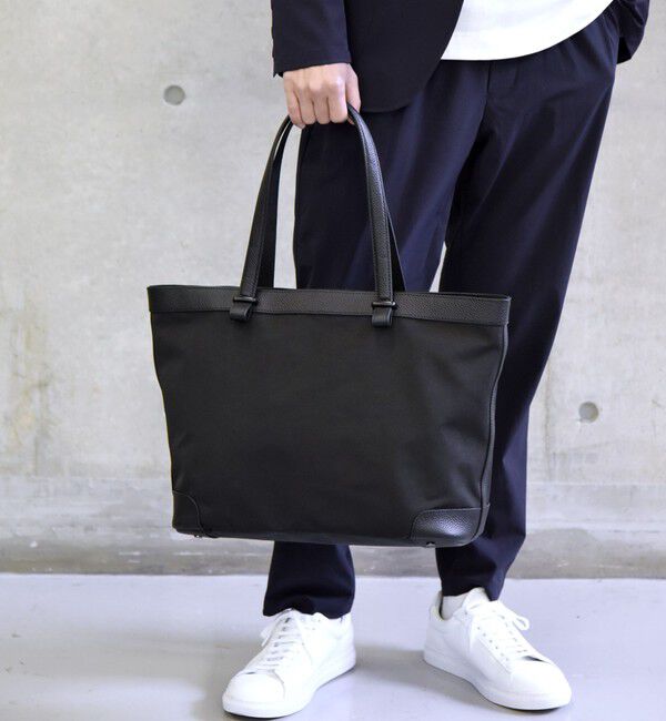 SHIPS「SHIPS: シュリンクレザー &times; ファブリック コンビ トートバッグ」|トートバッグ|