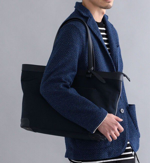 SHIPS「SHIPS: シュリンクレザー &times; ファブリック コンビ トートバッグ」|トートバッグ|