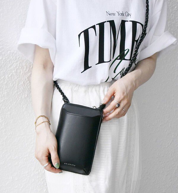 SHIPS any「【WEB限定】SHIPS any: マルチ モバイル ポシェット」|ショルダー・メッセンジャー|ブラック