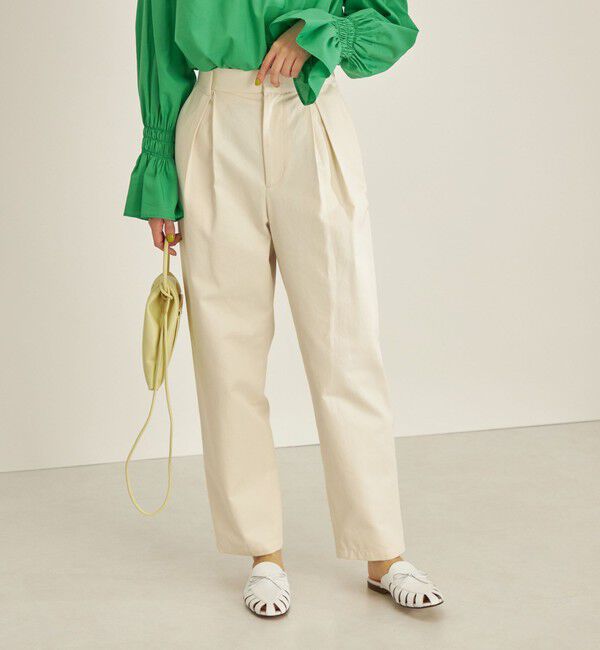 SHIPS for women「〈手洗い可能〉綿 ギャバ マーベルト タック パンツ◇」|その他|