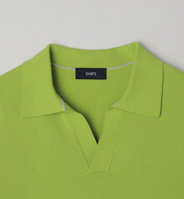 SHIPS「SHIPS:〈手洗い可能〉14ゲージ TEXBRID(R) ミラノリブ スキッパー ポロシャツ」|Tシャツ・カットソー|