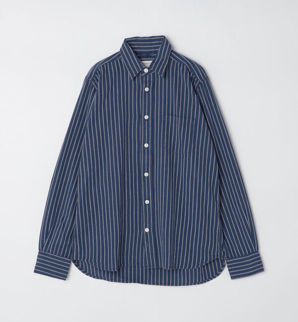 SHIPS「GROWN&SEWN: Dean Shirt - Selvedge Indigo Stripe」|シャツ・ブラウス|ライトブルー
