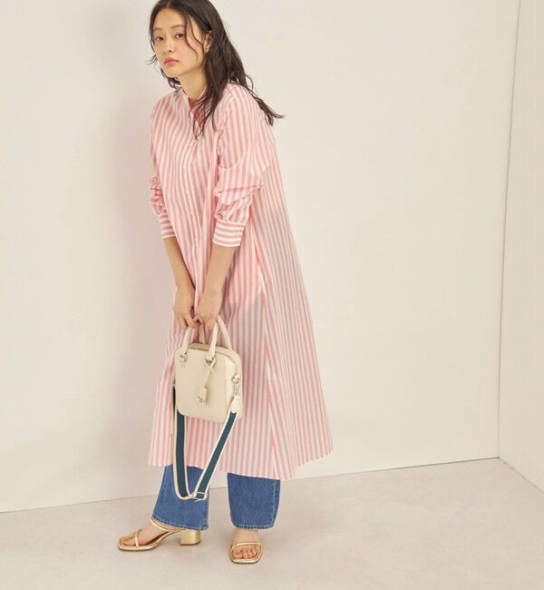 SHIPS for women「〈手洗い可能〉MANTECO カラー ストライプ ワンピース」|ワンピース|