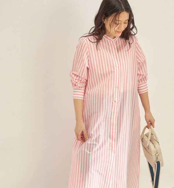 SHIPS for women「〈手洗い可能〉MANTECO カラー ストライプ ワンピース」|ワンピース|