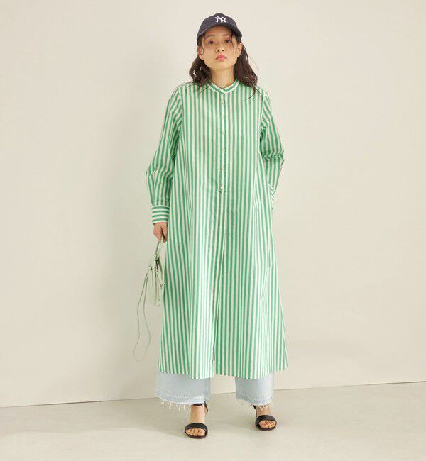 SHIPS for women「〈手洗い可能〉MANTECO カラー ストライプ ワンピース」|ワンピース|