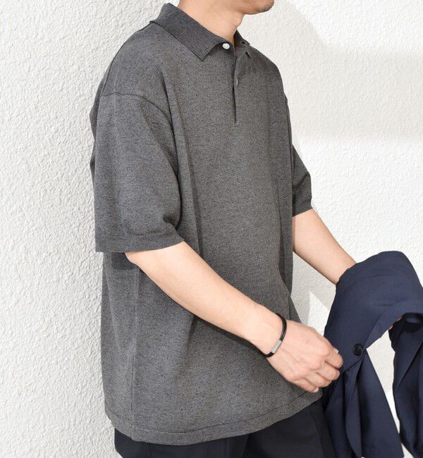 SHIPS any「SHIPS any:〈接触冷感〉ハイゲージ リネンミックス サマー ニット ポロシャツ 25SS◇」|ポロシャツ|