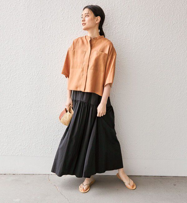 SHIPS for women「〈手洗い可能〉タフタ ティアード ロング スカート」|スカート|